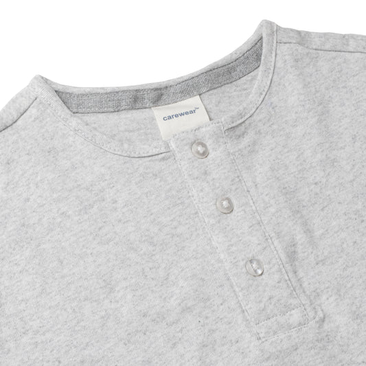 Kids Henley T-Shirt (4 - 14 Years) - Grey Melange