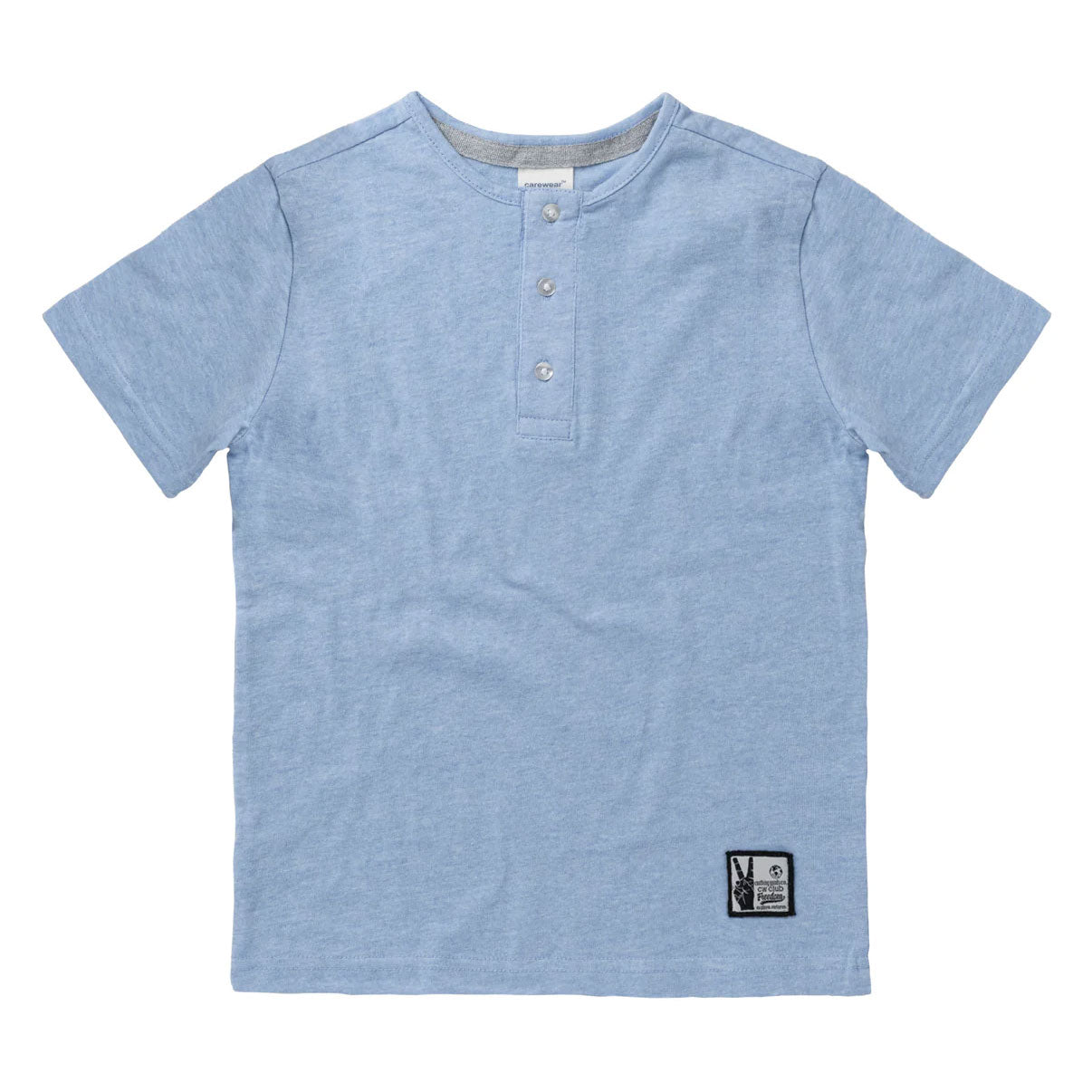 Kids Henley T-Shirt (4 - 14 Years) - Sky Blue Melange