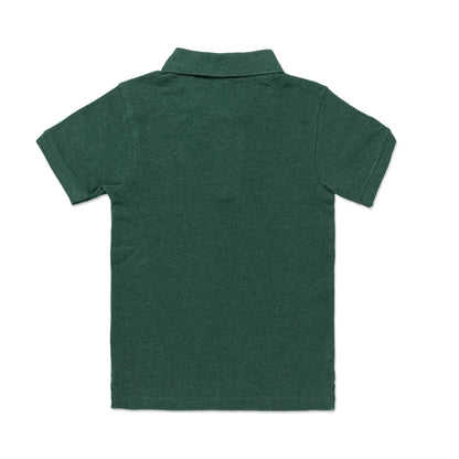 Kids Polo T-Shirt (4 - 14 Years) - Forest Green Melange