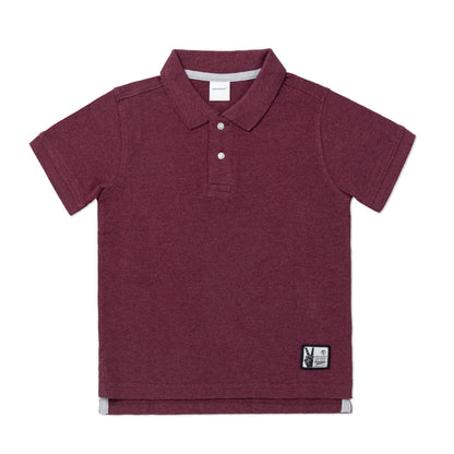 Kids Polo T-Shirt (4 - 14 Years) - Maroon Melange