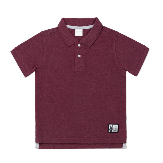 Kids Polo T-Shirt (4 - 14 Years) - Maroon Melange