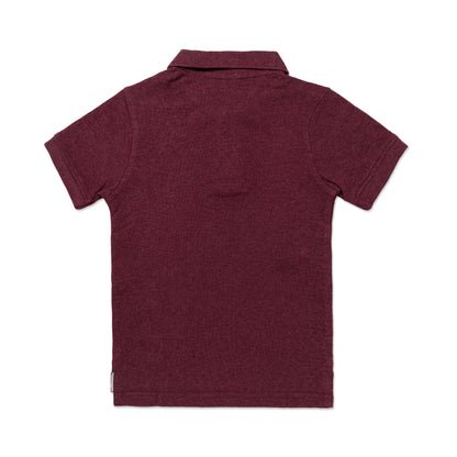 Kids Polo T-Shirt (4 - 14 Years) - Maroon Melange