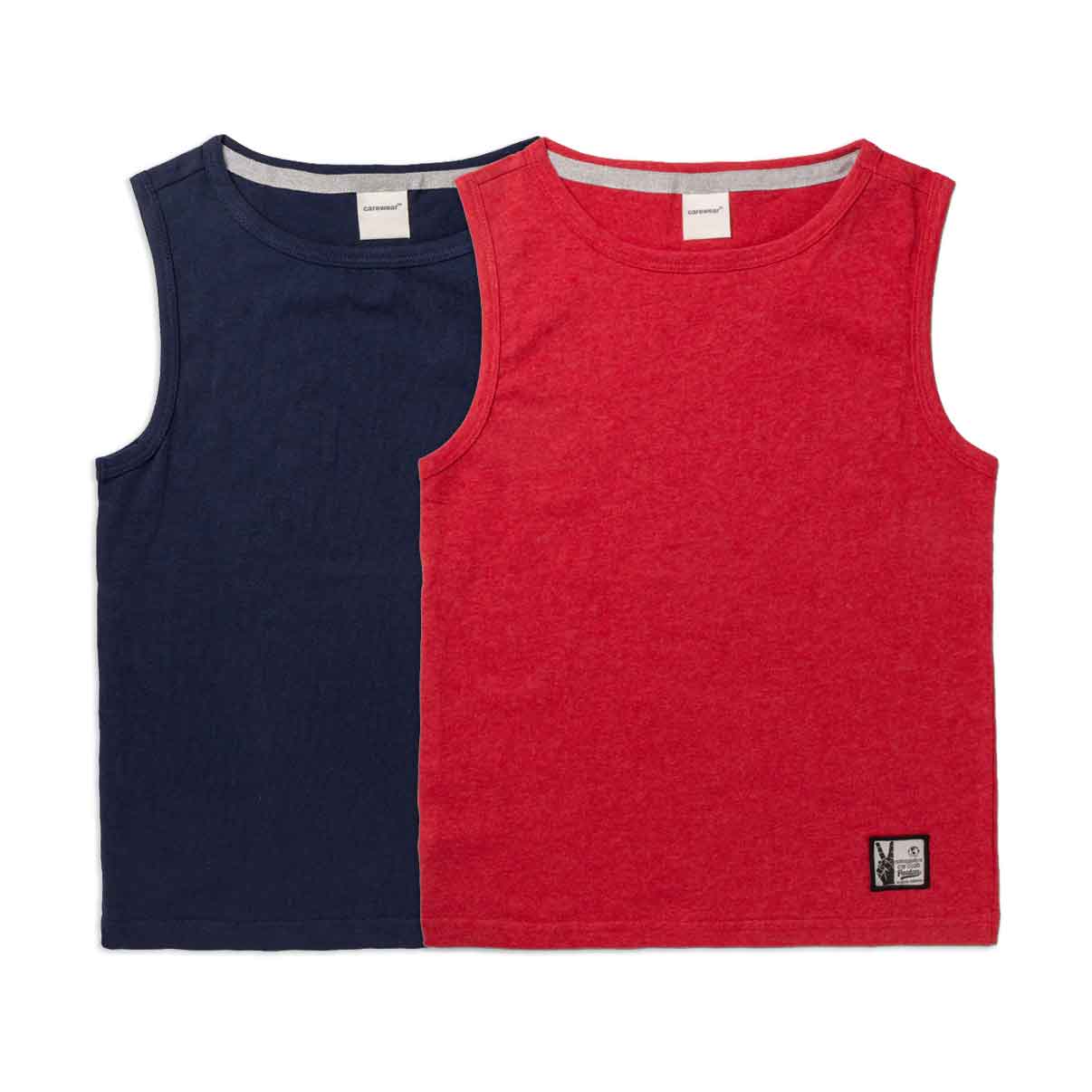 Kids Vest Combo x 2 (4 - 14 Years) - Red / Navy